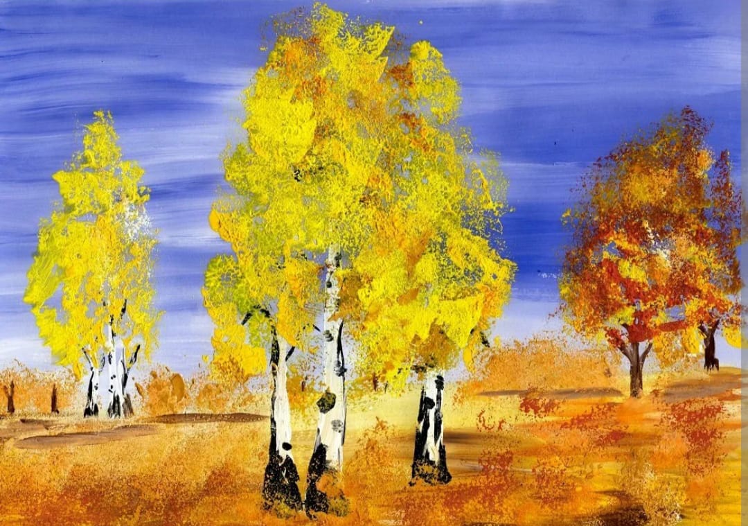 Картина для 3 класса. Осенний пейзаж для детей. Рисунок на тему осень. Золотая осень рисунок. Рисование Золотая осень.